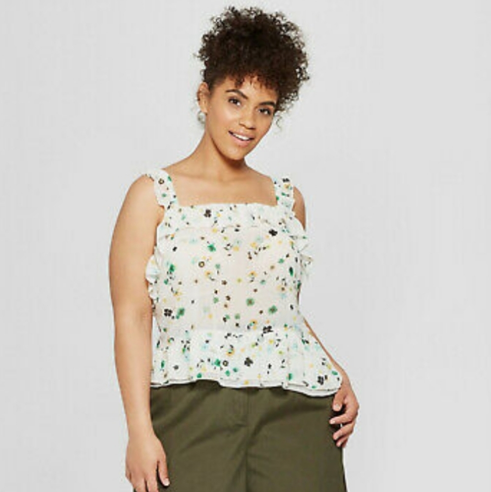 NWT Who What Wear Sheer Cropped Tank